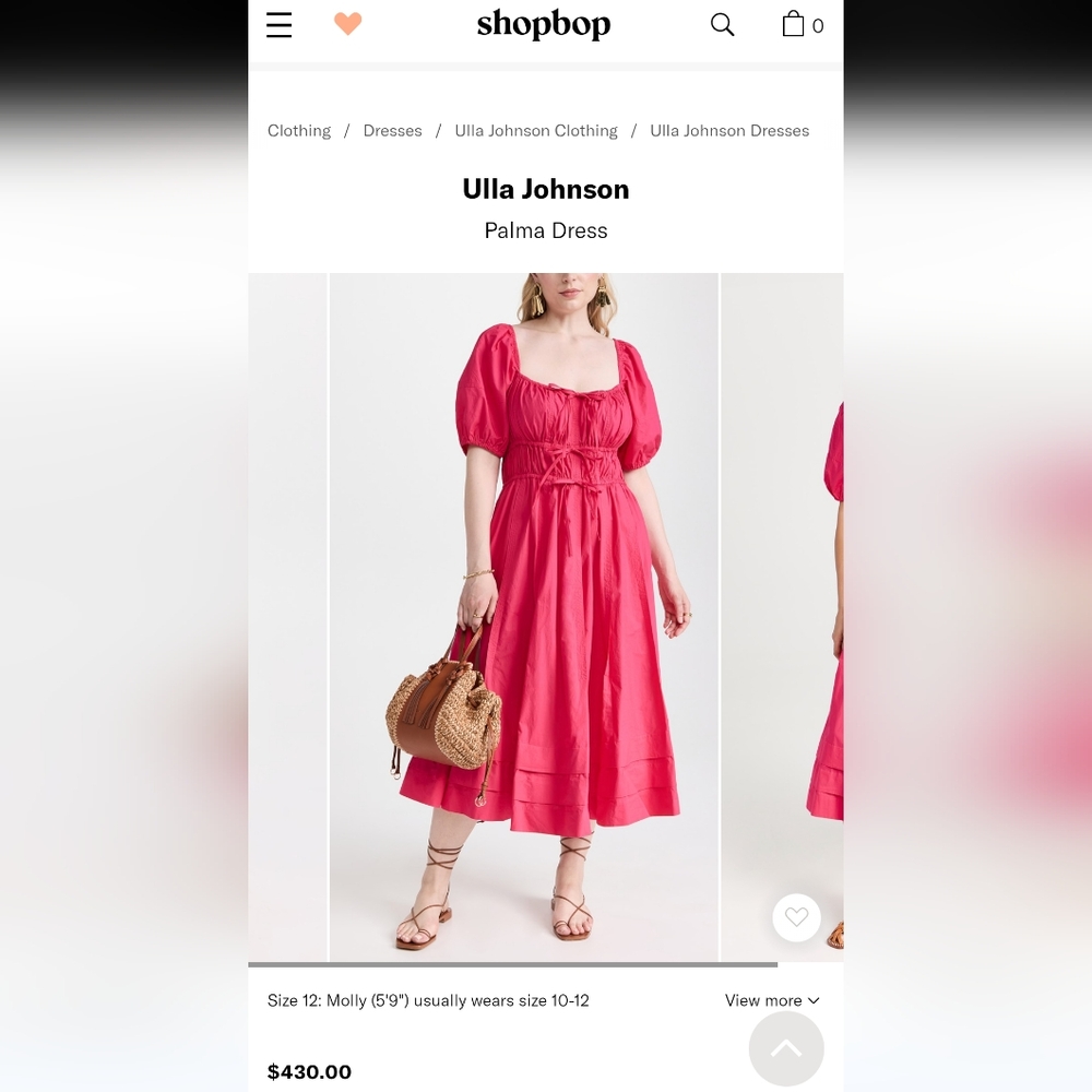 Ulla Johnson Palma Vibrant Barbie Pink Peasant Cotton Puff Sleeve Midi Dress - Picture 12 of 16